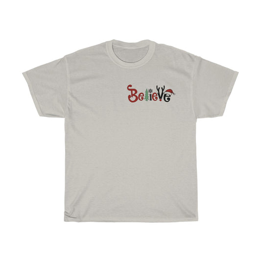 Believe,Christmas Tshirt, - Tumble Hills