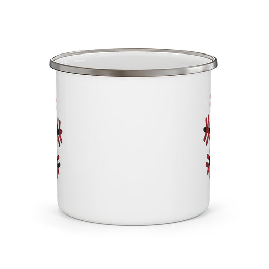 Christmas Camping Mug, Buffalo Plaid Snowflake Enamel Camping Mug, Christmas Mug,Christmas Gift - Tumble Hills