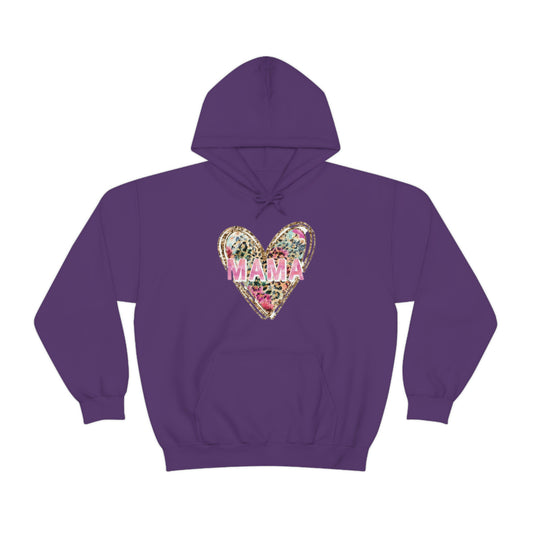 Mama Heart Hoodie, Valentine Mom Hoodie, Mother's day Hoodie Unisex Heavy Blend™ Hooded Sweatshirt