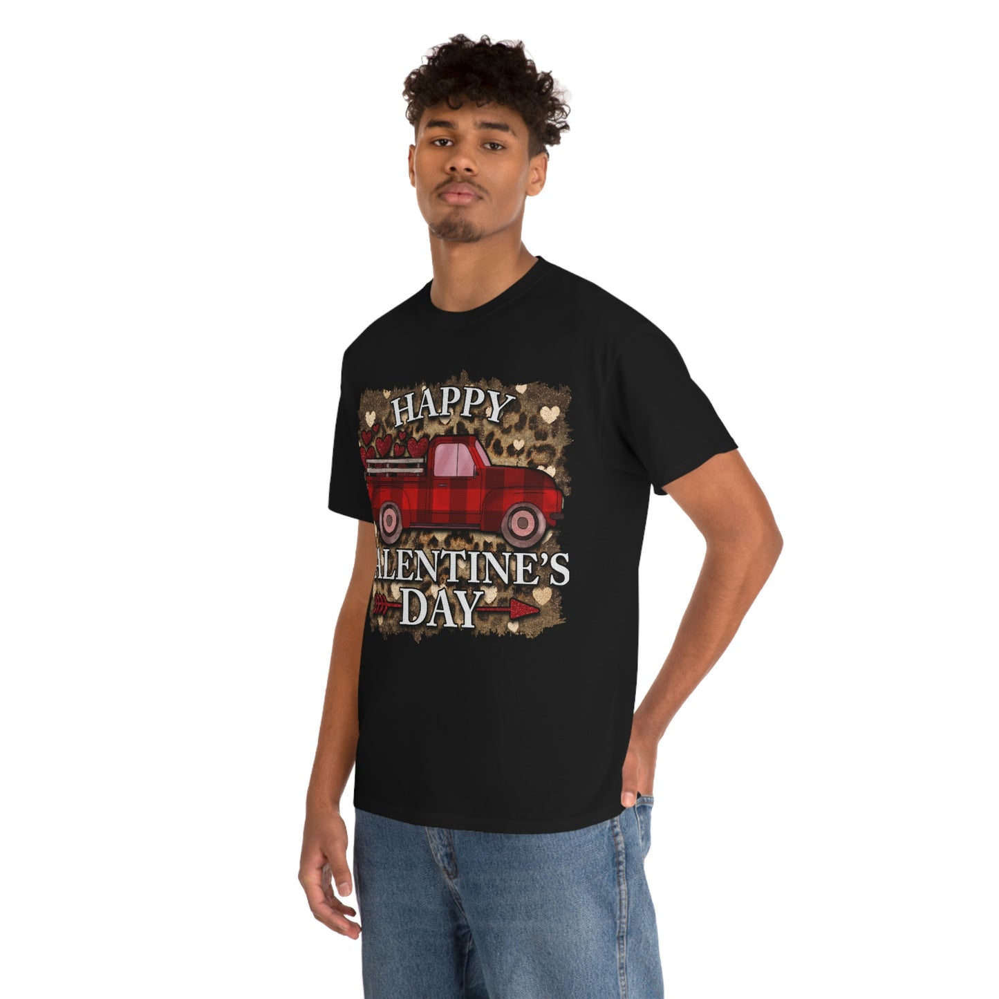 Happy Valentine Country Truck Shirt, Unisex Heavy Cotton Tee