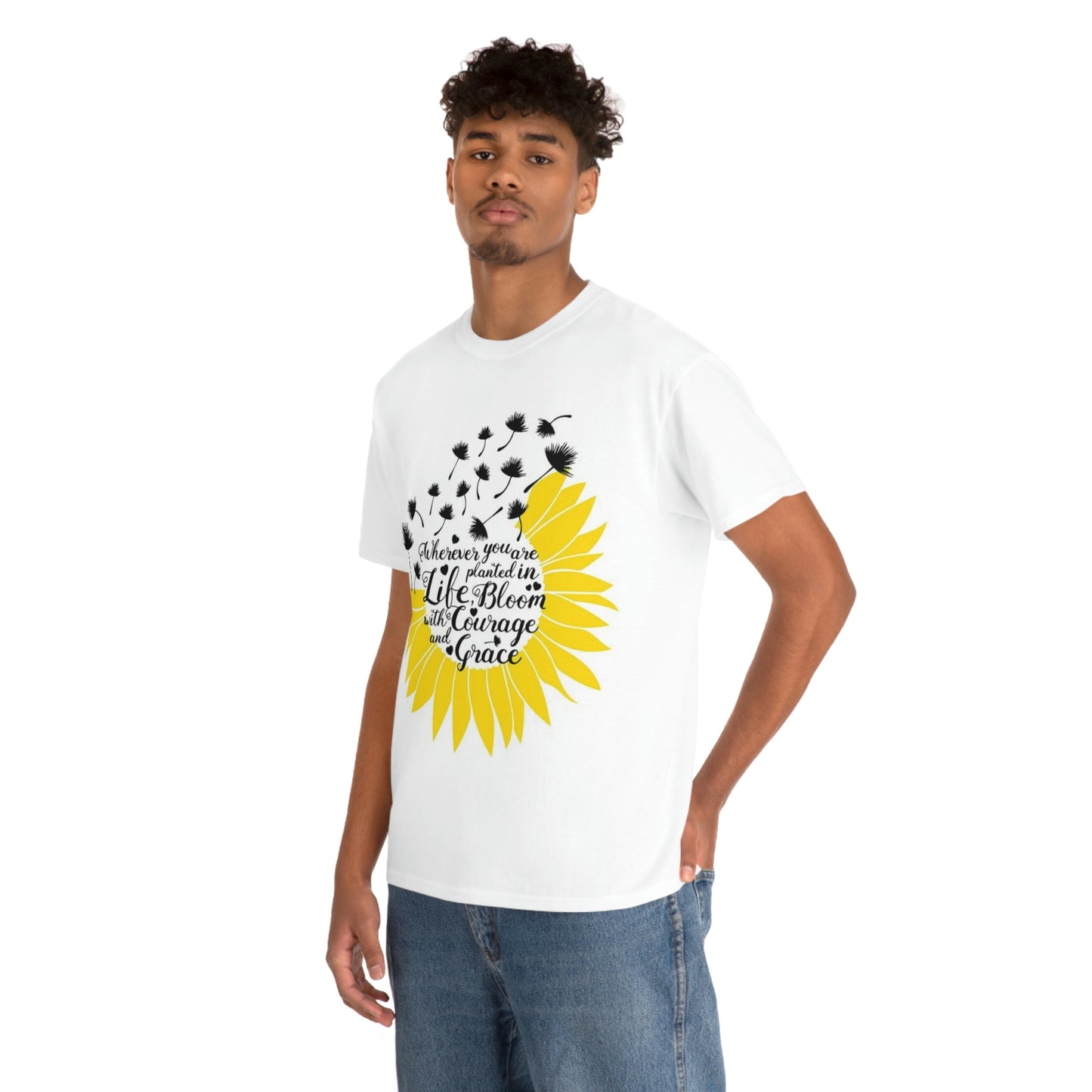 Sunflower Inspirational Shirt, Mother's day, Woman Shirt, Unisex Heavy Cotton Tee