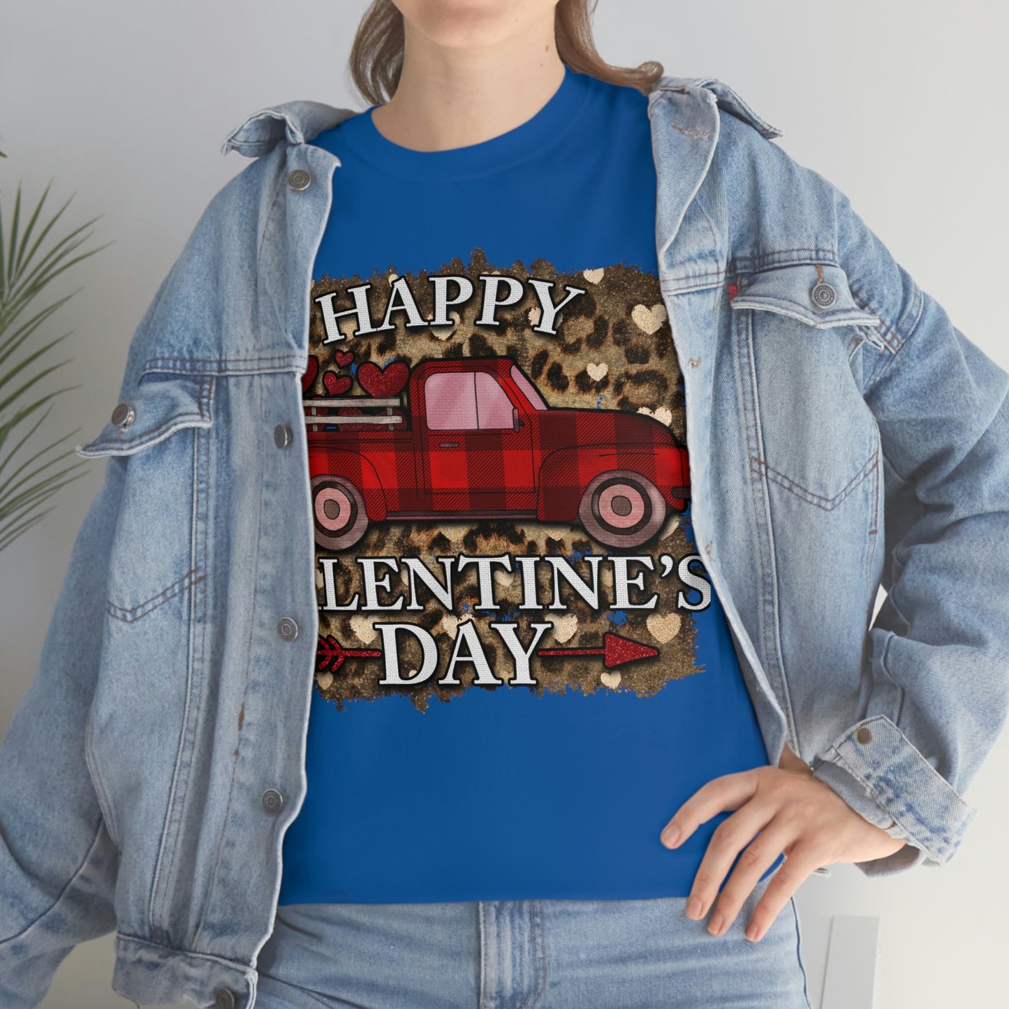 Happy Valentine Country Truck Shirt, Unisex Heavy Cotton Tee