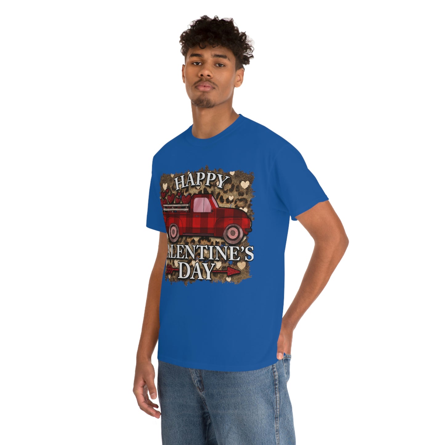 Happy Valentine Country Truck Shirt, Unisex Heavy Cotton Tee