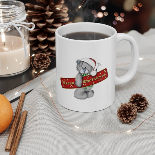 a Merry Christmas Bear, Christmas Mug, Funny Christmas Mug - Tumble Hills