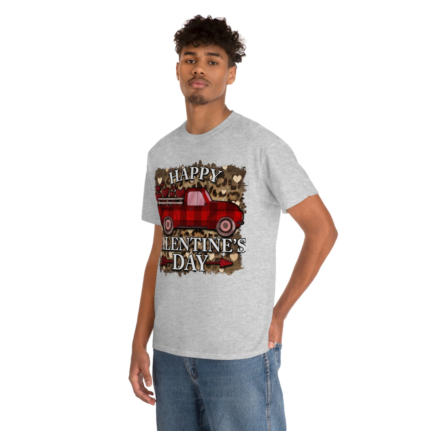 Happy Valentine Country Truck Shirt, Unisex Heavy Cotton Tee