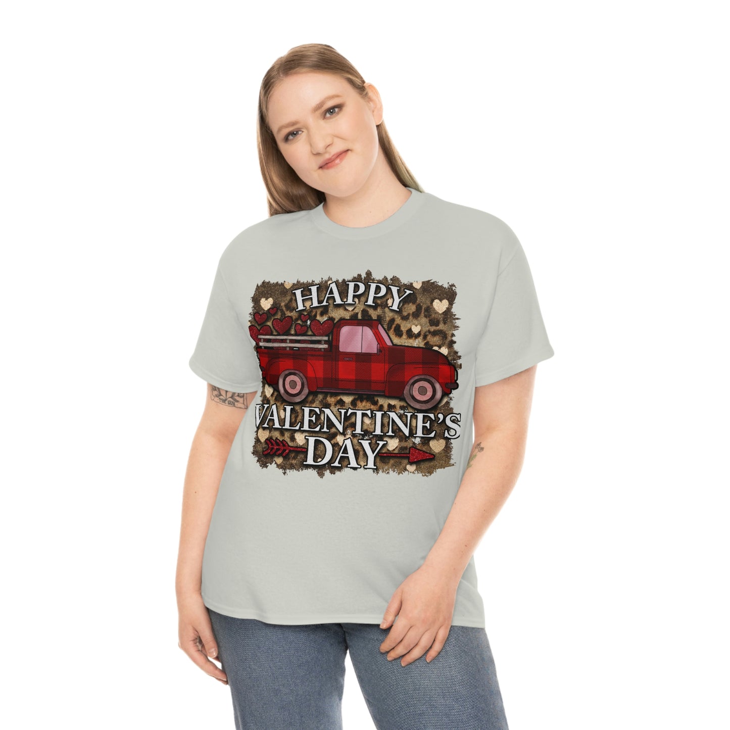 Happy Valentine Country Truck Shirt, Unisex Heavy Cotton Tee