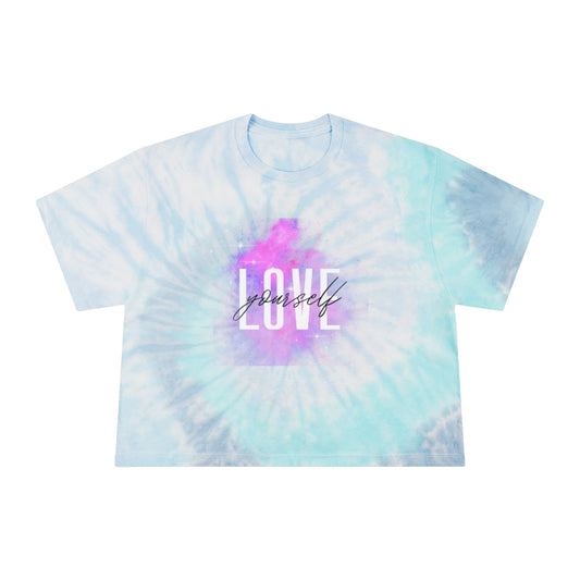 Love Yourself Women's Tie-Dye Crop Tee,Inspirational T Shirt, Woman Tshirt,