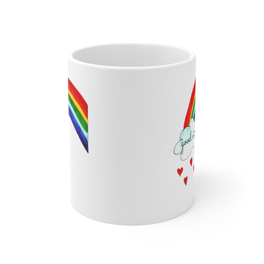 a Good vibes Mug, Happy Mug, Rainbow Mug,Christmas Gift - Tumble Hills