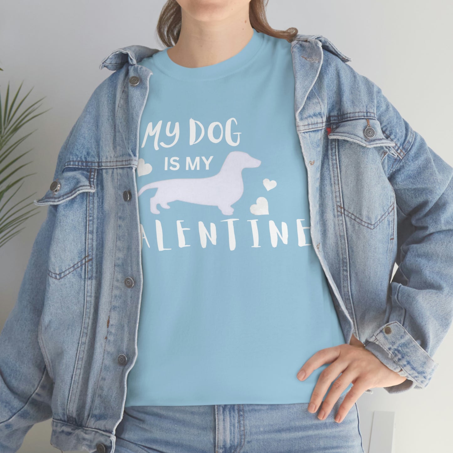 Dog Lover Valentine T shirt, My Dog is my Valentine Tshirt, Mom Dog Heart Tshirt, Pet lover Unisex Heavy Cotton Tee