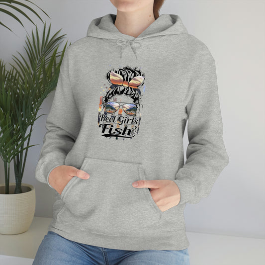 Reel Girls Fish Hoodie, Fishing hoodie, woman hoodie, country shirt Unisex Heavy Blend™ Hooded Sweatshirt