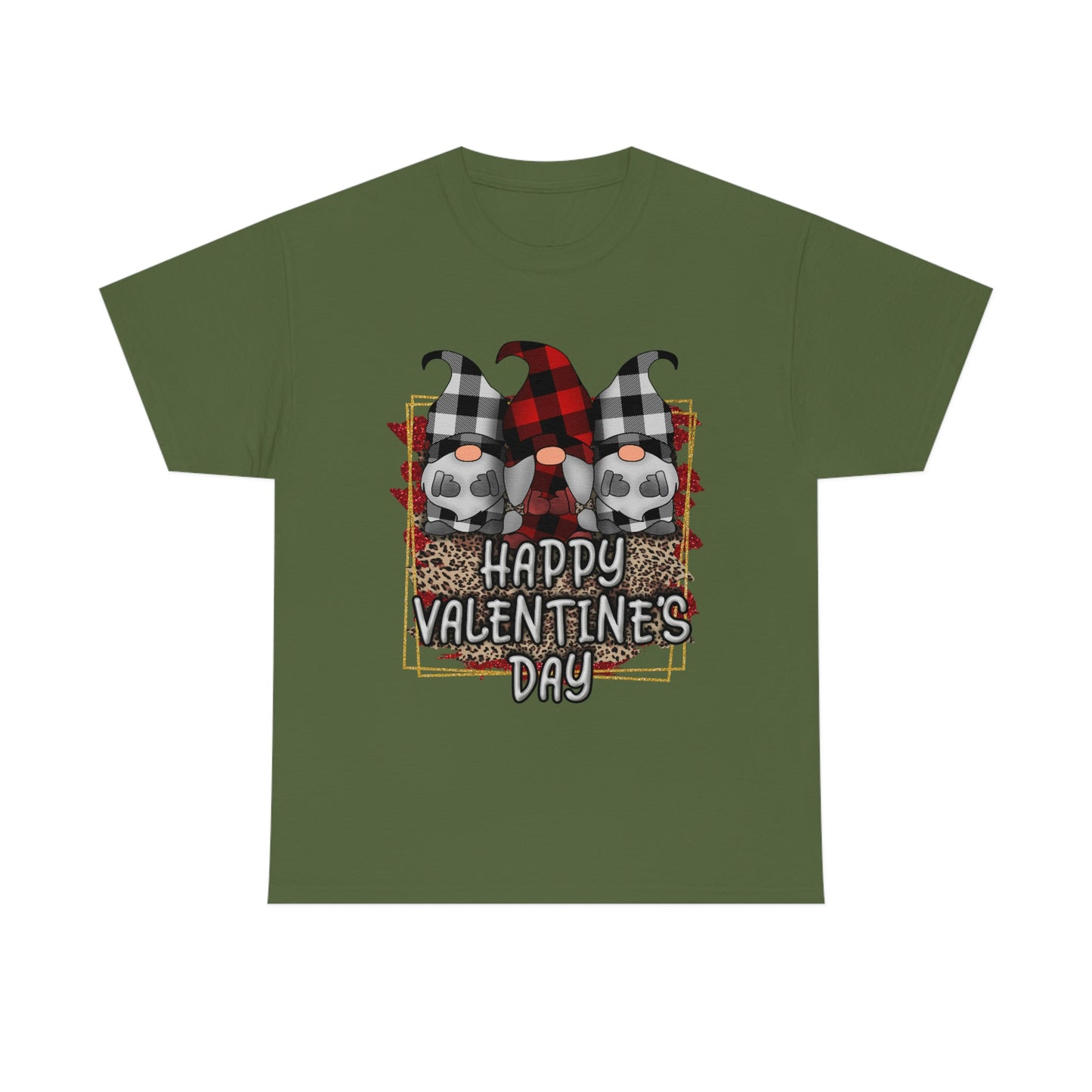 Gnome Buffalo Plaid Valentine Tshirt, Valentine Shirt, Gnome Shirt ,Unisex Heavy Cotton Tee