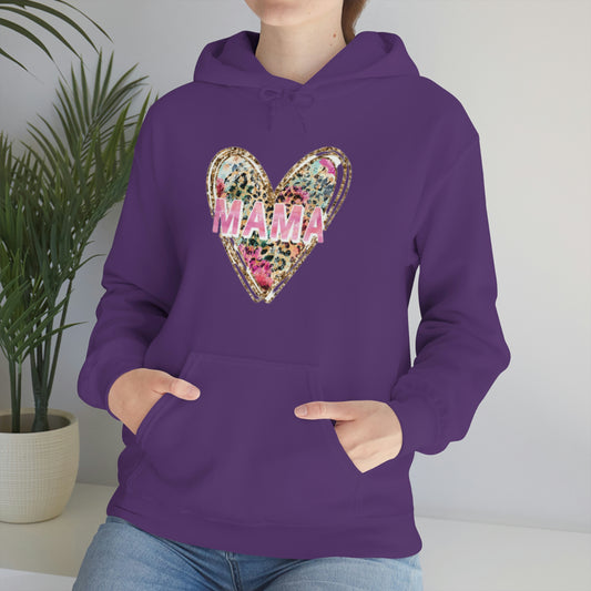 Mama Heart Hoodie, Valentine Mom Hoodie, Mother's day Hoodie Unisex Heavy Blend™ Hooded Sweatshirt